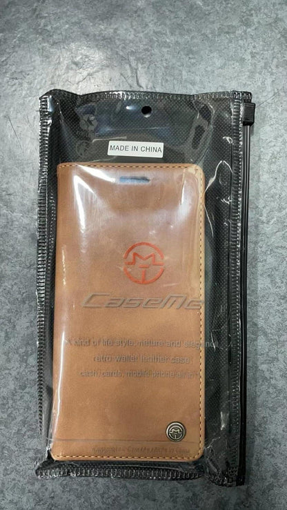 Handyhülle Samsung Galaxy A23 Premium Lederhülle Braun Flip Case