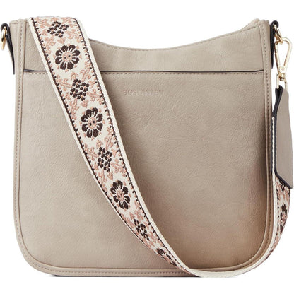 BOSTANTEN Damen Mittelgroße Leder Crossbody Umhängetasche