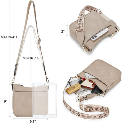 BOSTANTEN Damen Mittelgroße Leder Crossbody Umhängetasche