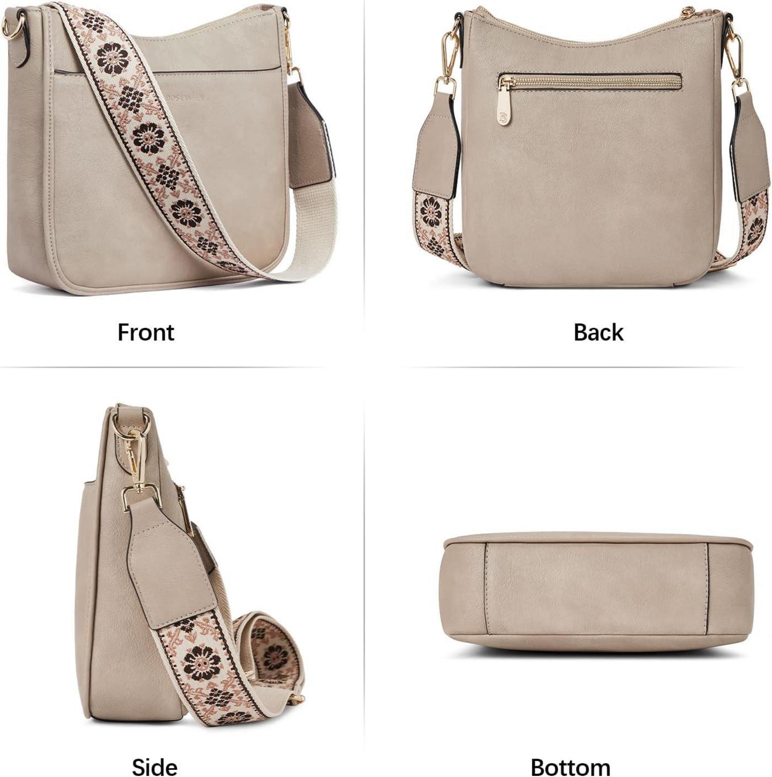 BOSTANTEN Damen Handtasche mittelgroß Leder Crossbody Schultertasche