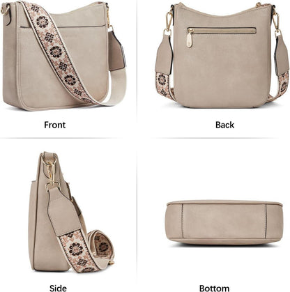 BOSTANTEN Damen Handtasche mittelgroß Leder Crossbody Schultertasche