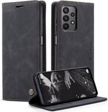 Handyhülle Samsung Galaxy A23 5G Leder Klapphülle Schwarz