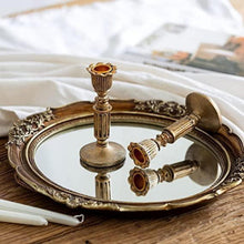 Vintage Kerzenständer für Spitzkerzen 2er Set Harz Retro 14cm - Bronze