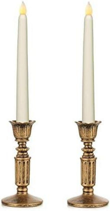 Romadedi Vintage Kerzenhalter Gold 2er Set Harz 14cm