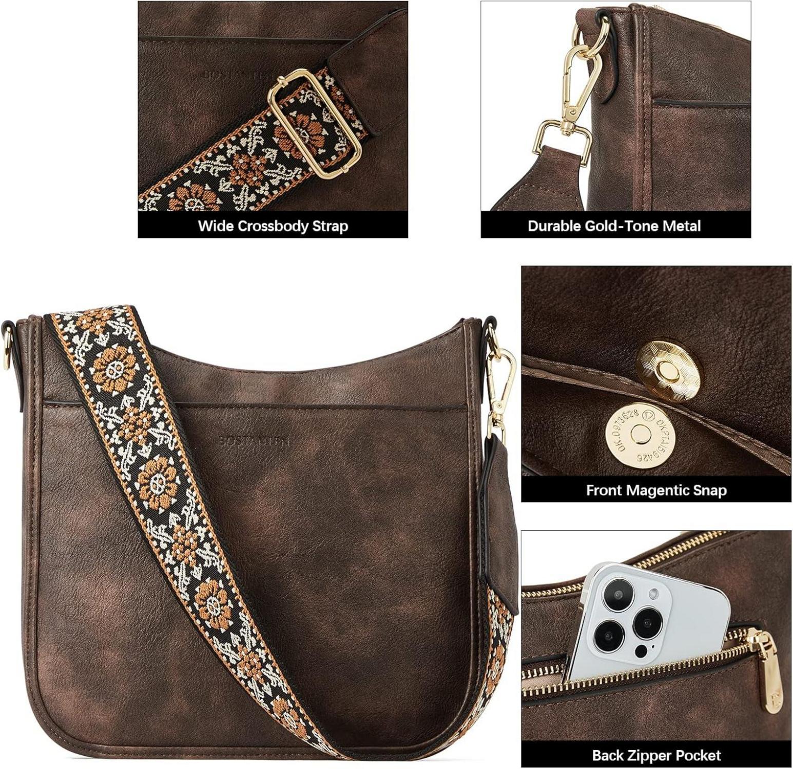 Damen Handtasche mittelgroß leder Schultertasche Crossbody Bag