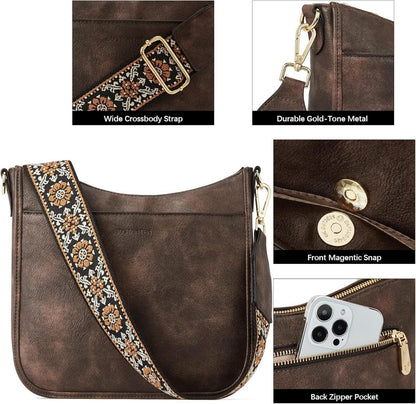 Damen Handtasche mittelgroß leder Schultertasche Crossbody Bag