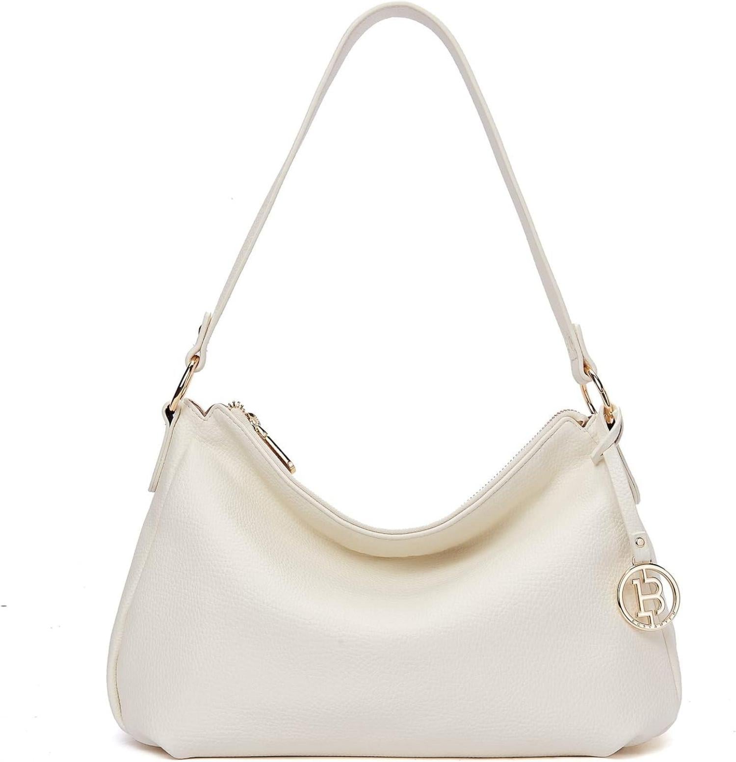 Hobo Handtasche aus PU Leder - Damen Schultertasche Beige