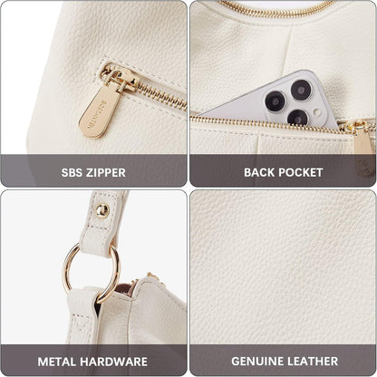 Damen Schultertasche PU Leder Hobo Handtasche Beige