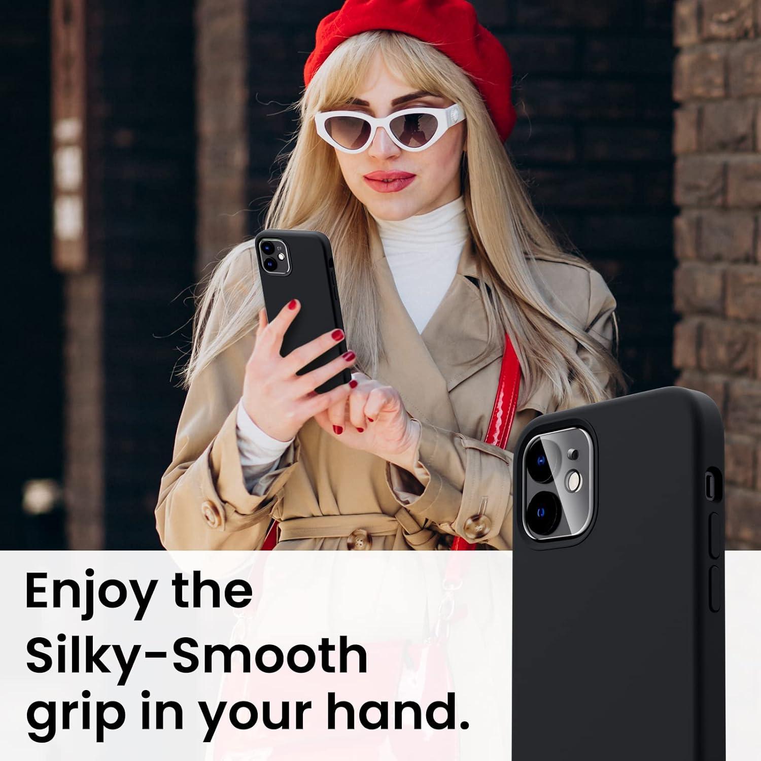 Silikon Case für iPhone 12/12 Pro 6,1 Zoll + Schutzfolie Kameraschutz