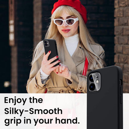 Silikon Case für iPhone 12/12 Pro 6,1 Zoll + Schutzfolie Kameraschutz
