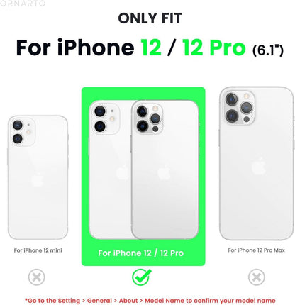 ORNARTO 5-in-1 Silikon Case iPhone 12/12 Pro 6,1 Schutzfolie