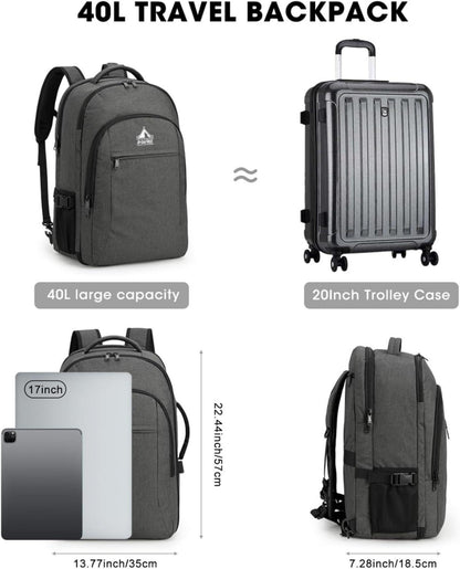 G4Free 40L Rucksack Damen Herren 17-Zoll Laptop Packwürfel