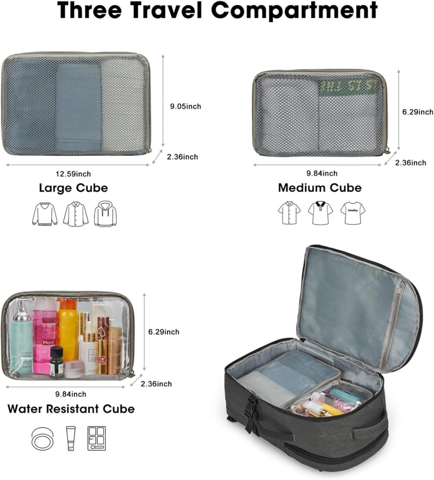 G4Free Reiserucksack mit Packwürfeln für Reisen