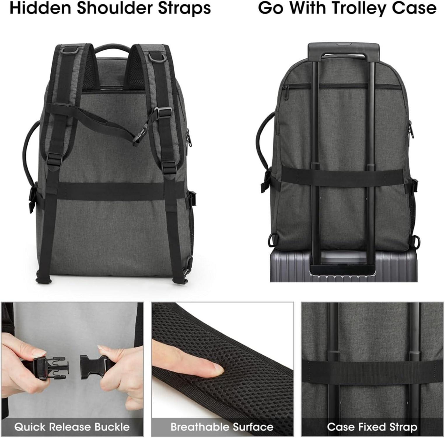 G4Free 40L Laptop-Rucksack für Damen Herren mit Packwürfeln Grau