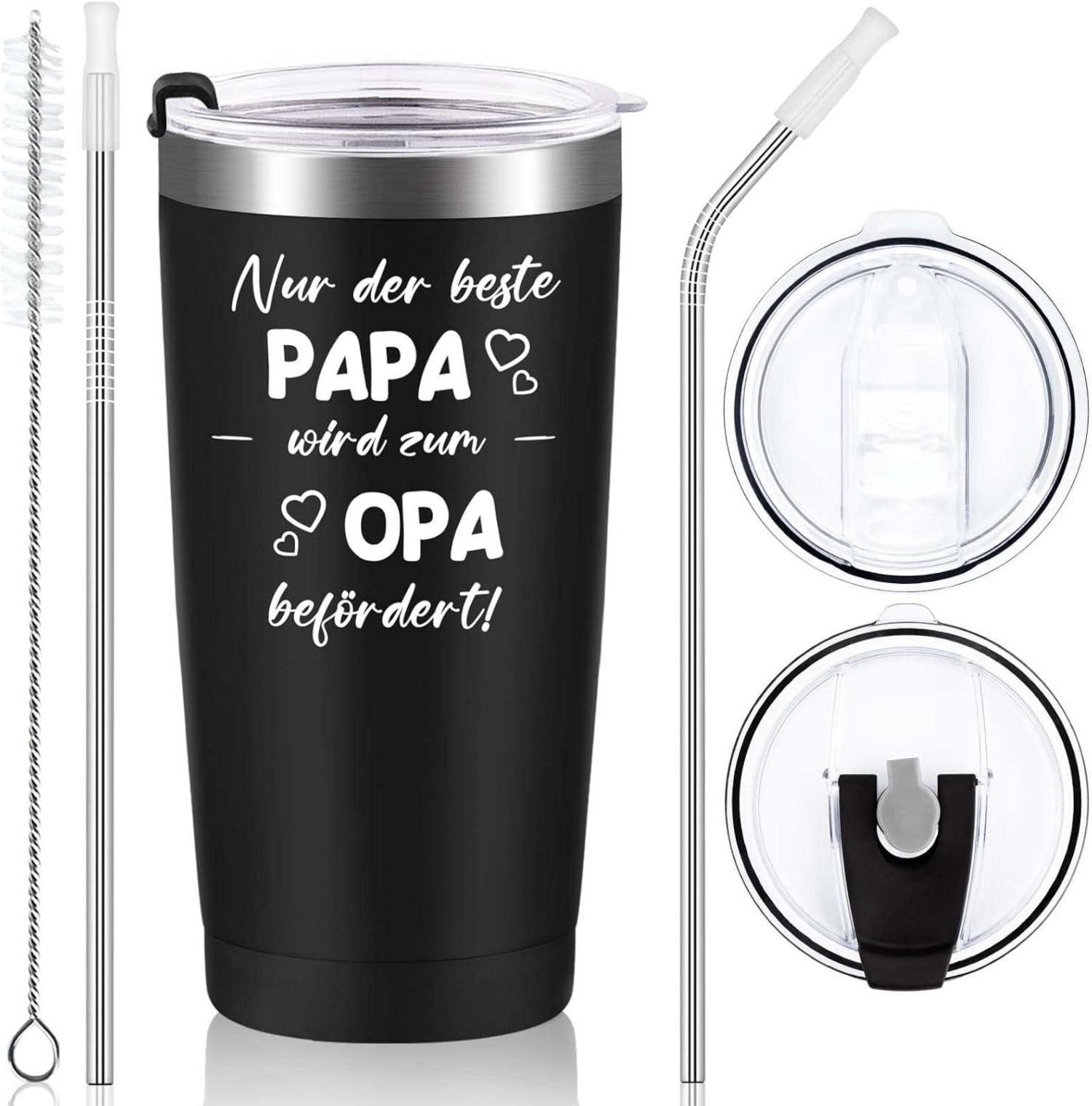 Livole Opa Geschenk Vatertag 20Oz Kaffeebecher Edelstahl