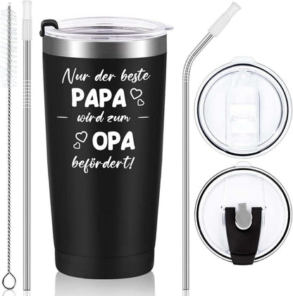 Livole Opa Geschenk Vatertag 20Oz Kaffeebecher Edelstahl