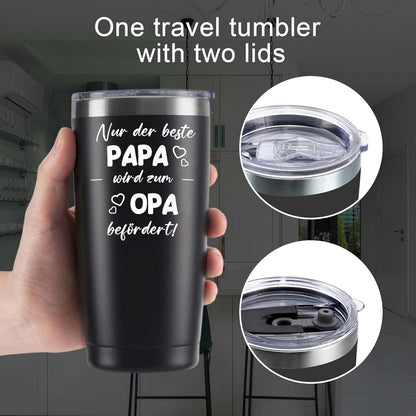 Opa Geschenk Vatertag 20Oz Kaffeebecher Edelstahl Camping Becher