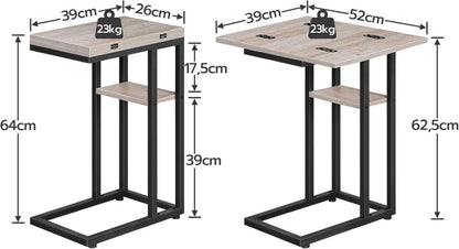 C-Form Beistelltisch Klappbarer Sofatisch Couchtisch Snacktisch