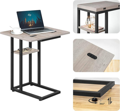 C-Form Klappbarer Beistelltisch Sofatisch Lagerregal Couchtisch