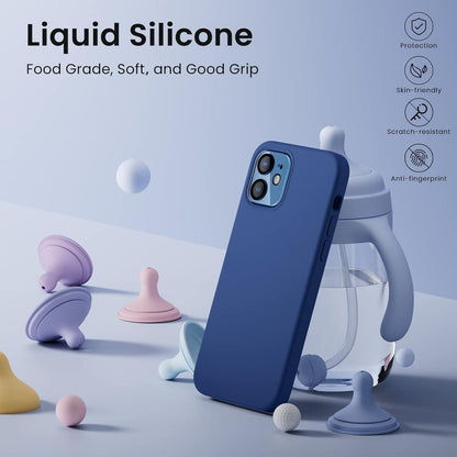 iPhone 12/12 Pro 6,1 Silikon Case + Schutzfolie + Kameraschutz