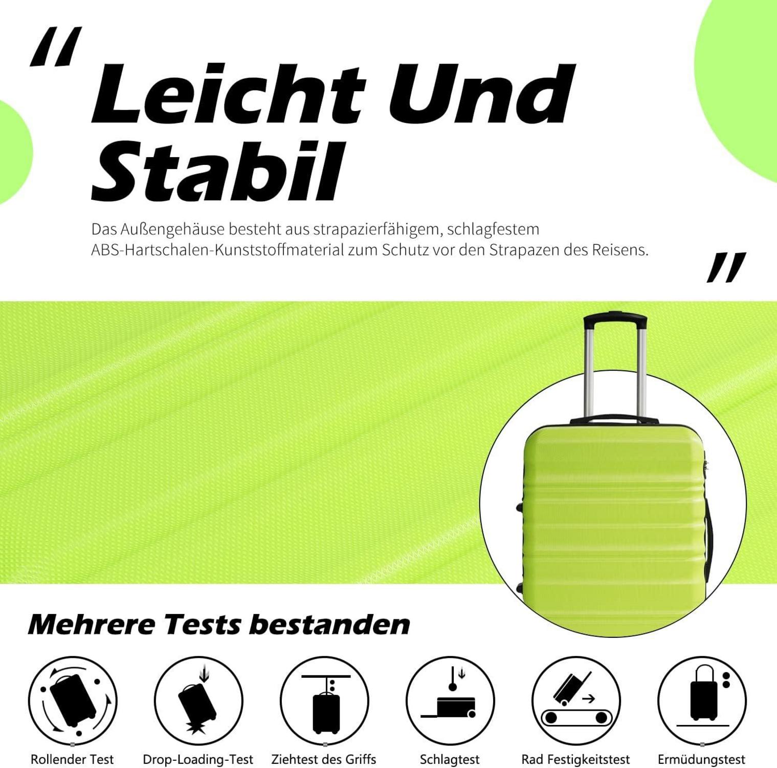 Hartschalen-Koffer Trolley Rollkoffer Reisekoffer TSA-Schloss 4 Rollen