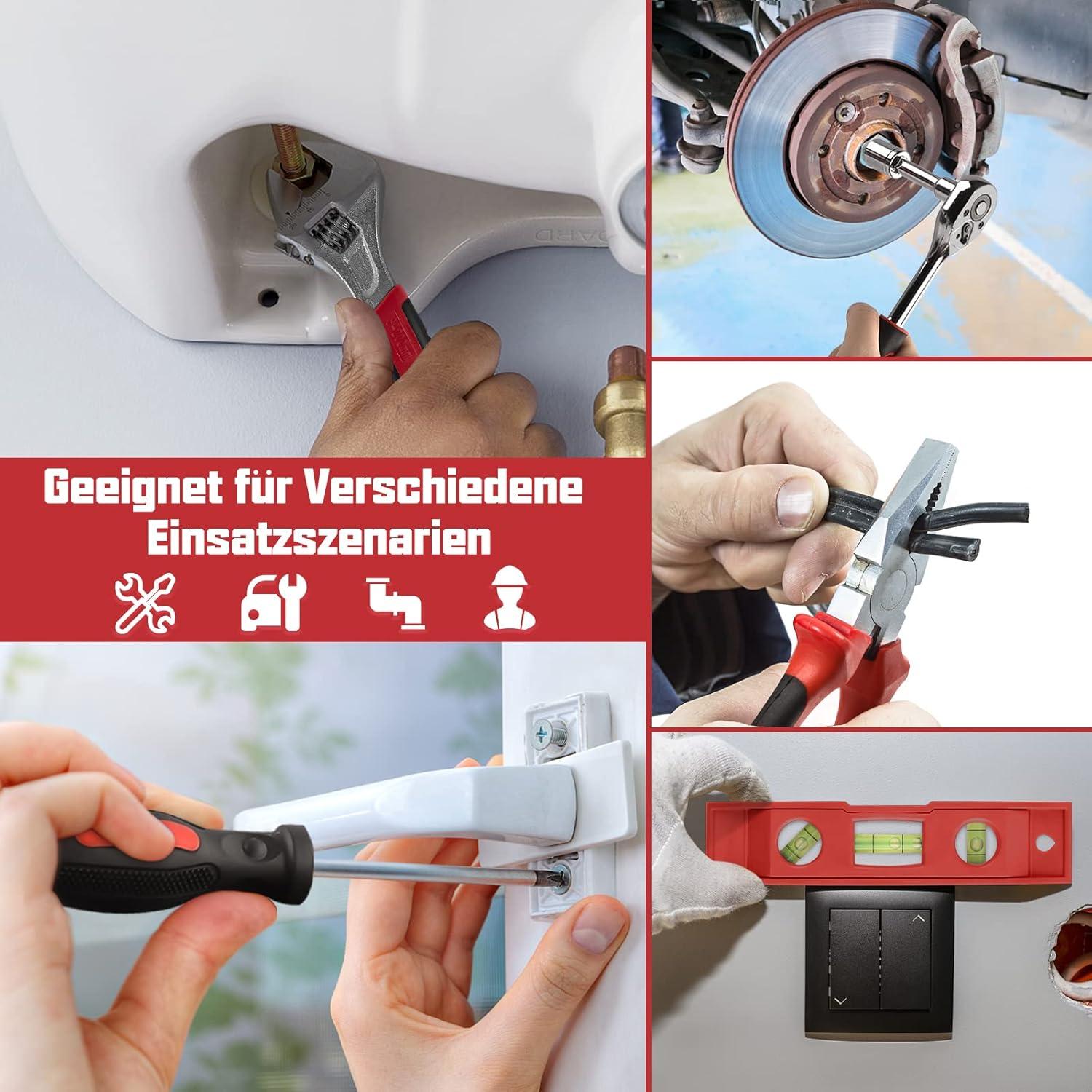 Sundpey Werkzeugkoffer Gefüllt 257-tlg - Ratsche Steckschlüsselsatz