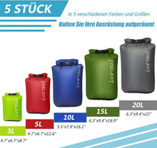 Wasserdichte Trockenbeutel Set 5-teilig für Outdoor