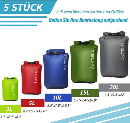 Wasserdichte Trockenbeutel Set 5-teilig für Outdoor