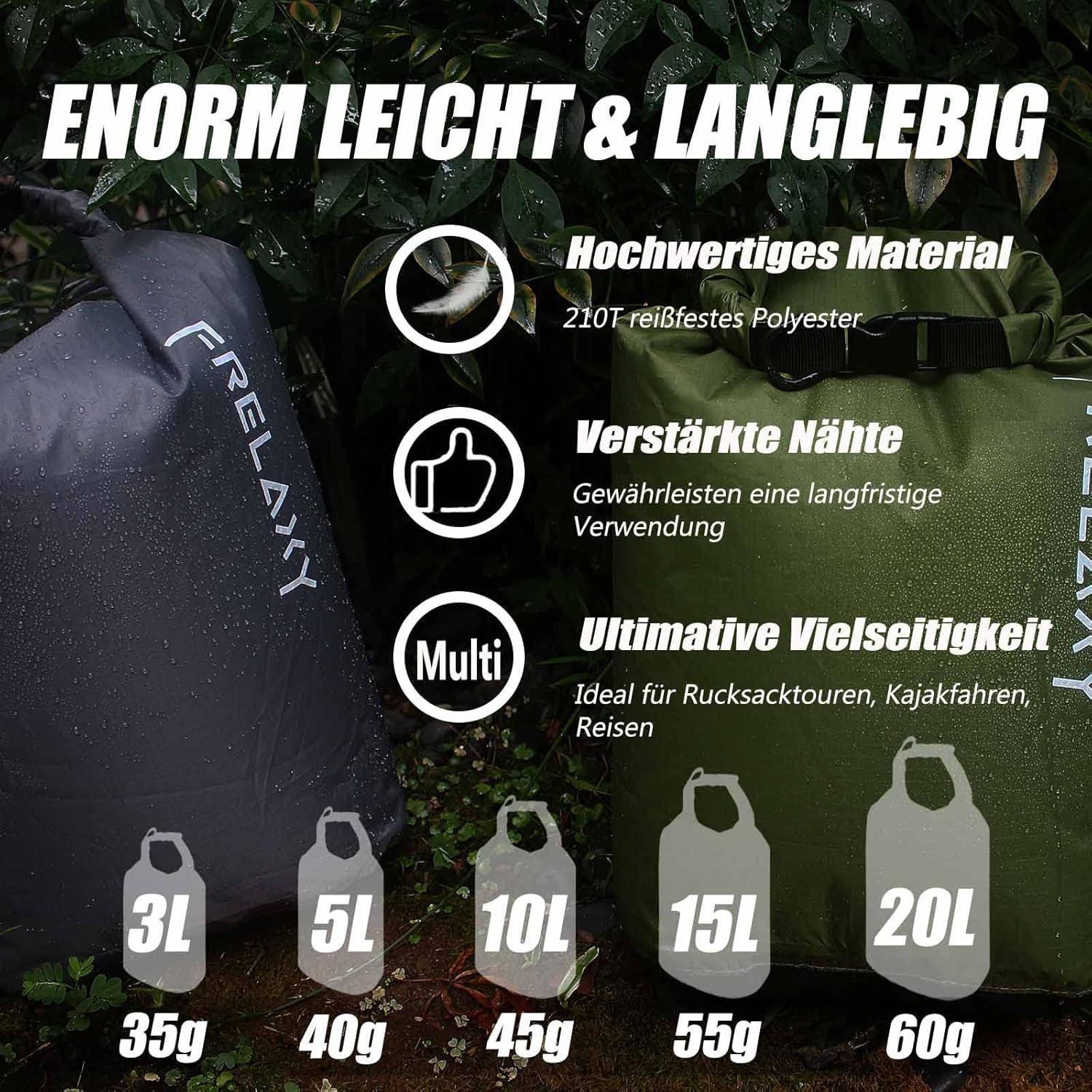5er Set Ultraleichte wasserdichte Dry Bags für Outdoor-Aktivitäten