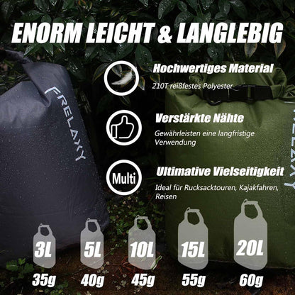 5er Set Ultraleichte wasserdichte Dry Bags für Outdoor-Aktivitäten