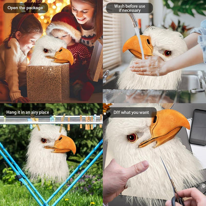 Weißer Adler Maske mit offenem Mund für Erwachsene - Cosplay Party