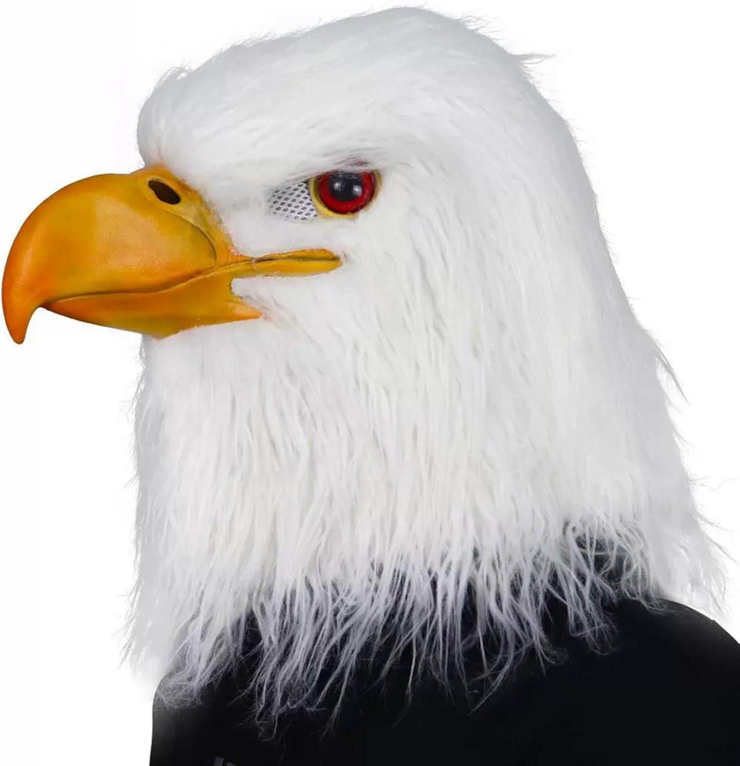Weißer Adler-Maske mit offenem Mund für Erwachsene Cosplay Party