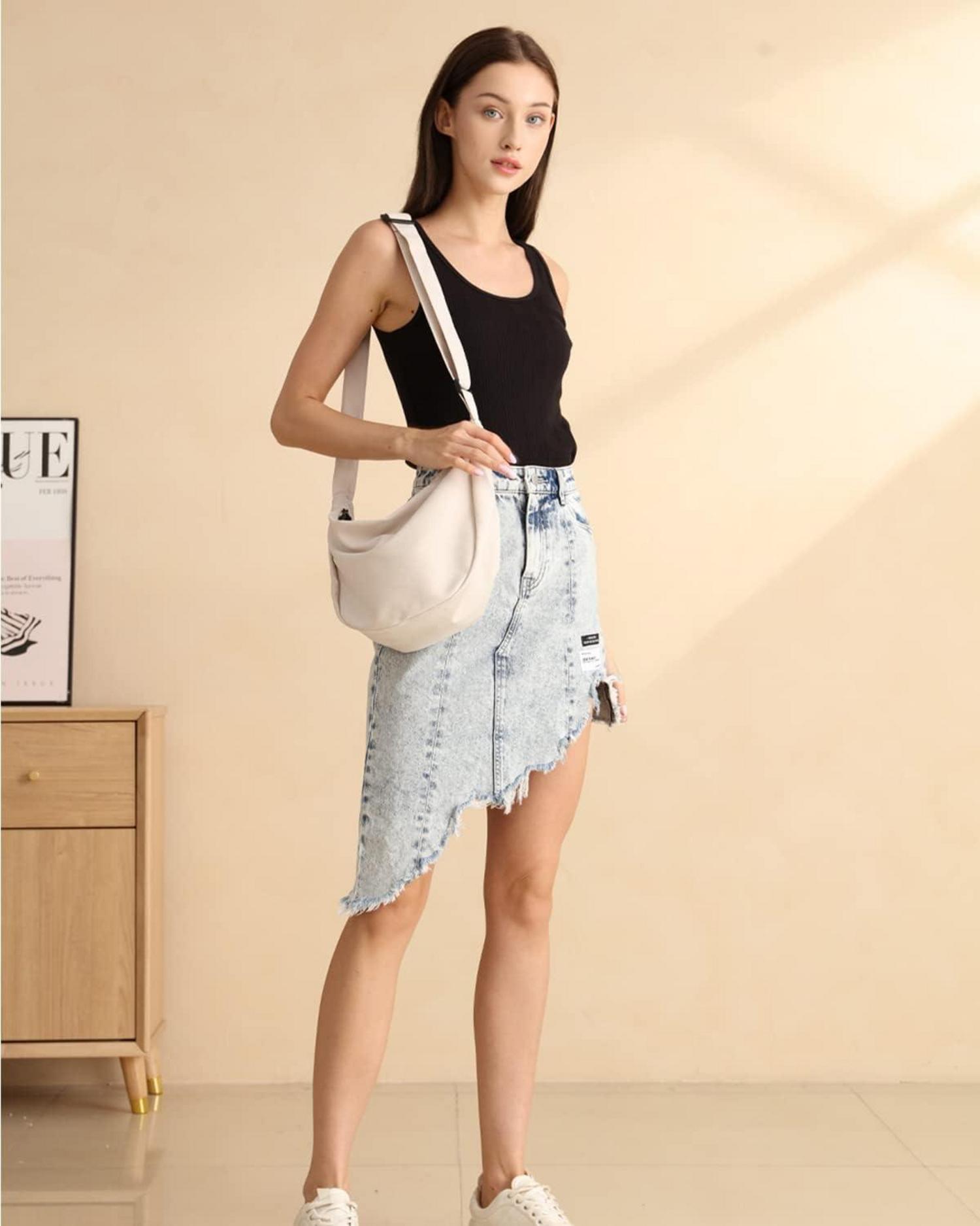 benpen Damen Einfarbige Crossbody Schultertasche Hobo Bag Umhängetasche