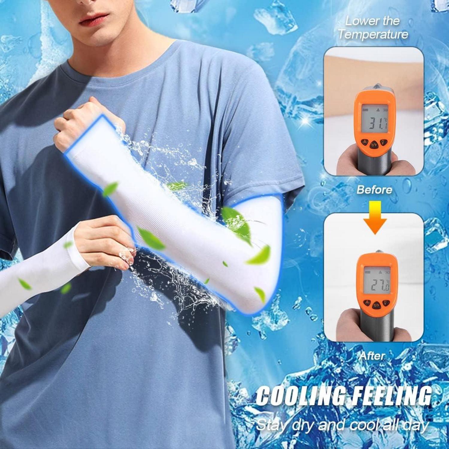 Armstulpen Unisex 2 Stück Anti-UV Atmungsaktiv Schwarz Weiß Volleyball