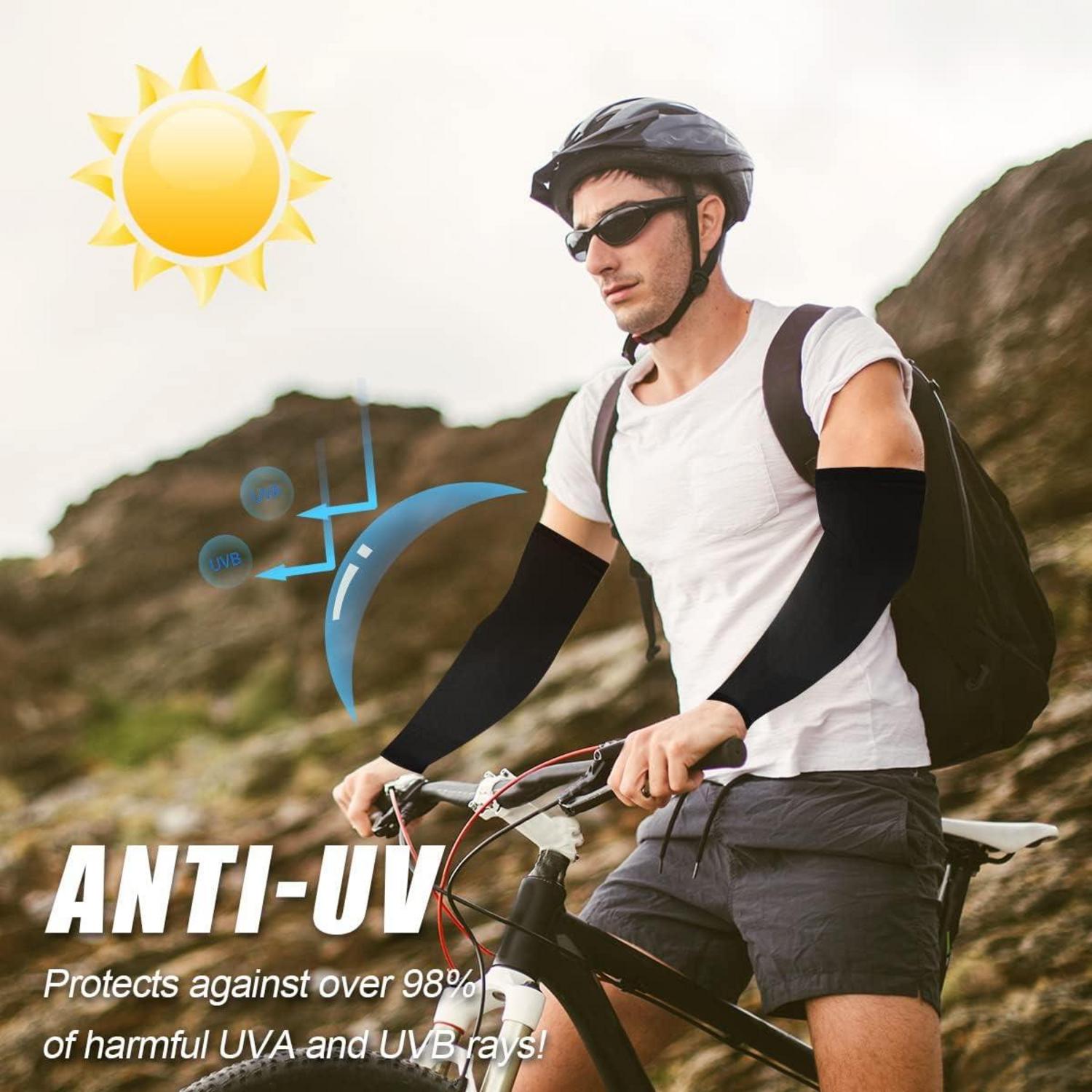 Armstulpen 2 Stück Unisex, Atmungsaktiv Anti-UV Arm Sleeve Volleyball