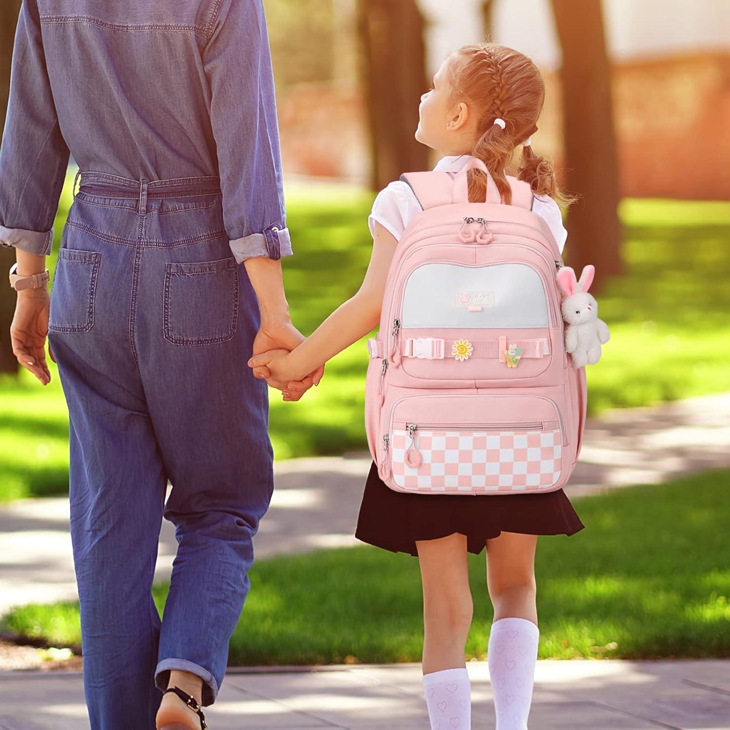 JANSBEN Schulranzen Mädchen Teenager Rucksack Rosa