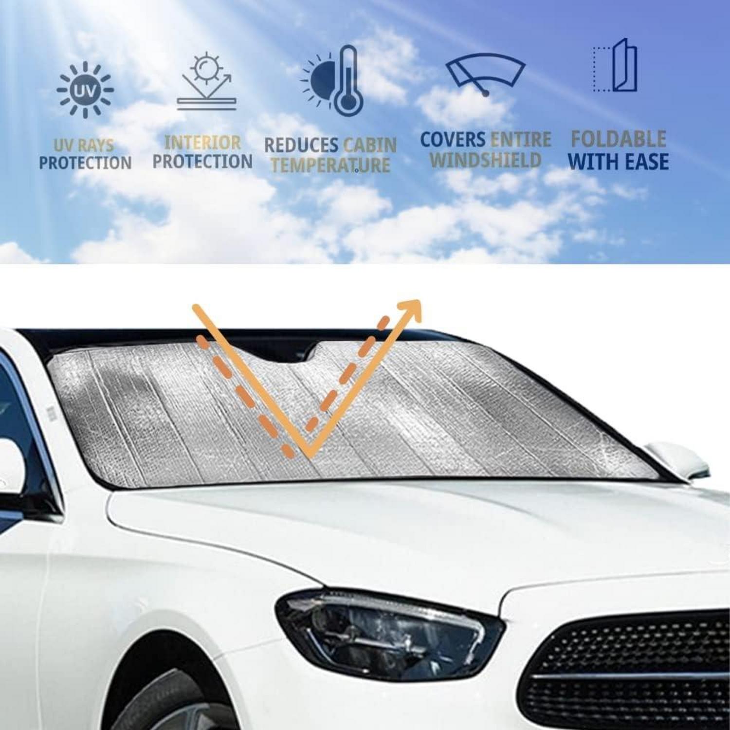 Sonnenschutz Auto Frontscheibe Faltbar UV-Schutz 130x65CM