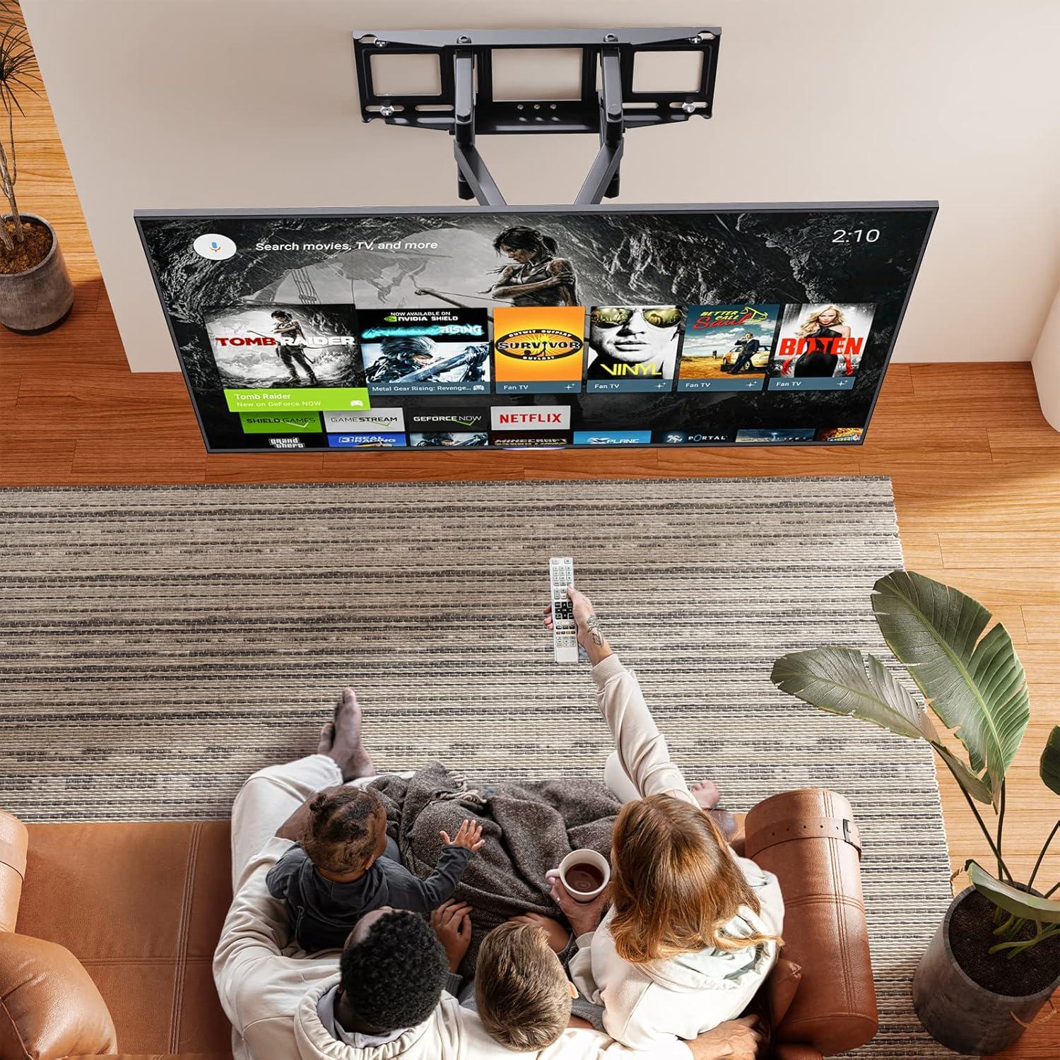 TV Wandhalterung Schwenkbar Neigbar 32-70 Zoll Flach Curved Fernseher 40kg VESA 400x400mm