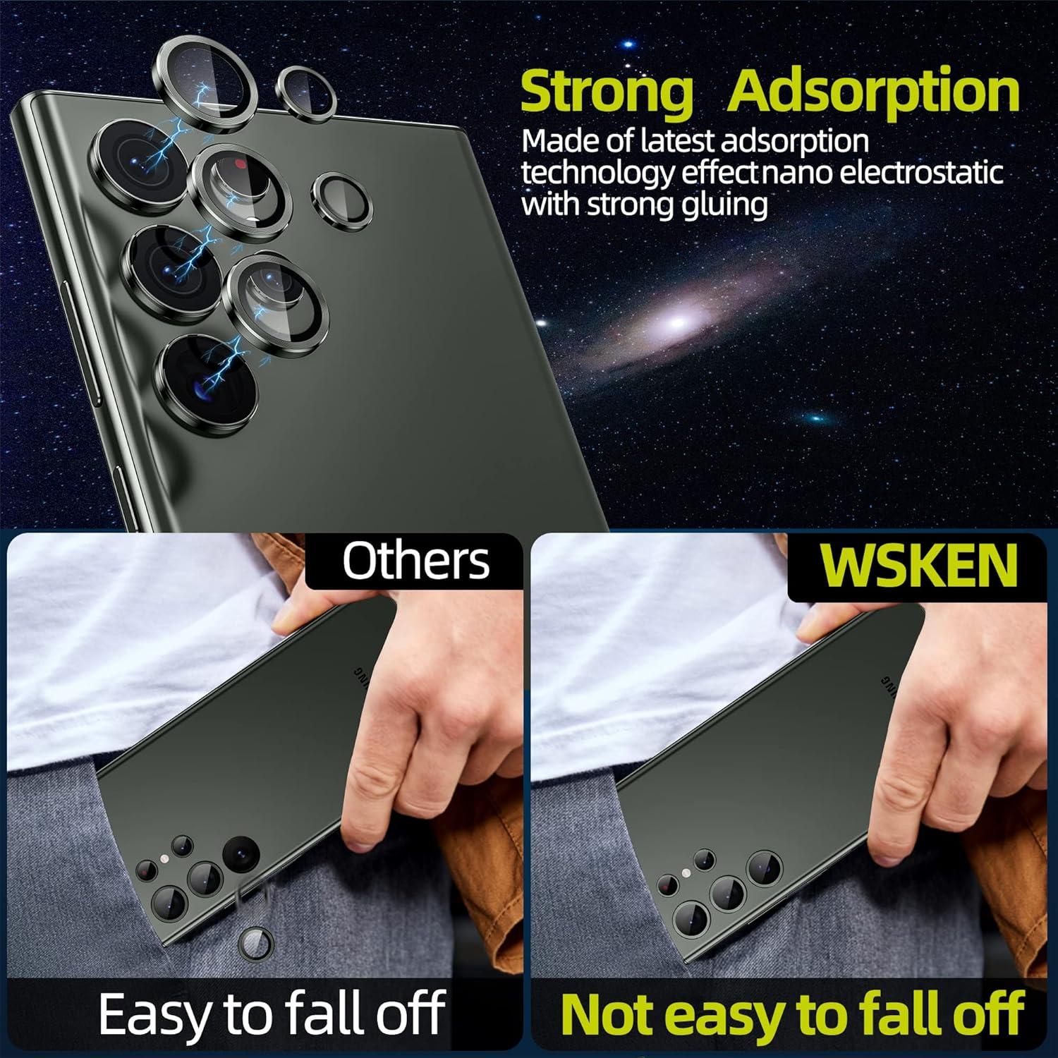 WSKEN Samsung Galaxy S23 Ultra Kamera Schutzfolie aus gehärtetem Glas