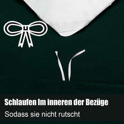 Soifox Bettwäsche Set Grün 155x220cm Mikrofaser mit Reißverschluss