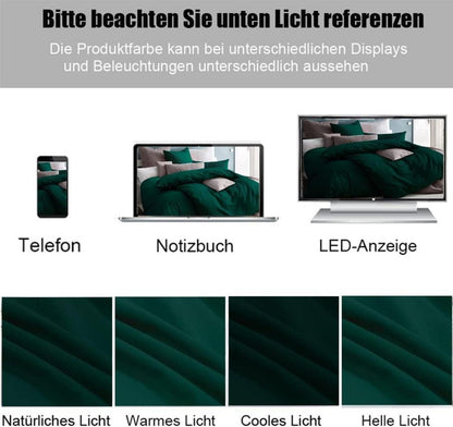 Bettwäsche 155x220 Grün Mikrofaser bügelfrei knitterfrei Bettbezug