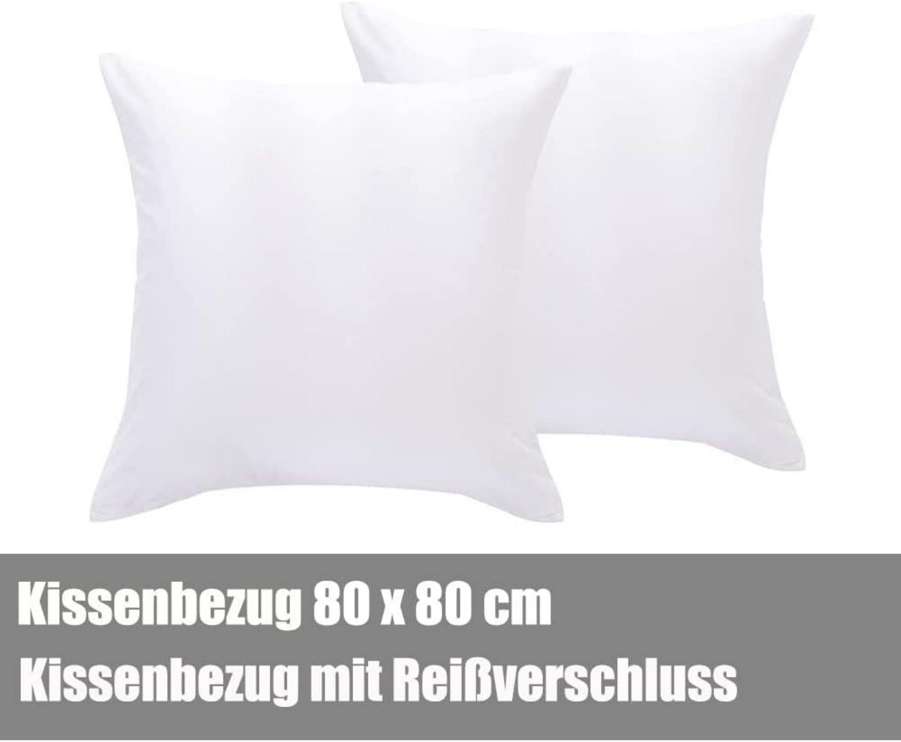 Soifox Bettwäsche 200x200 Weiß Mikrofaser 2er Set mit Kissenbezug 80x80 cm