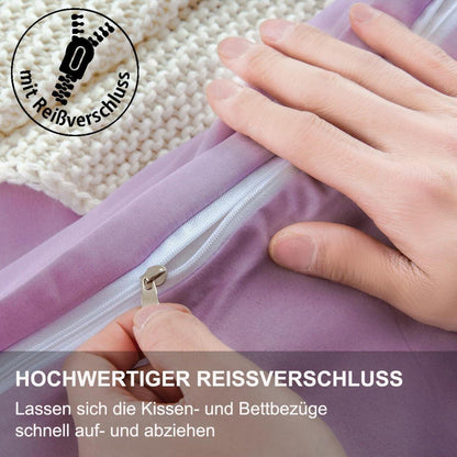 Bettwäsche Set 200x200 Lavendel Lila Mikrofaser 3-teilig