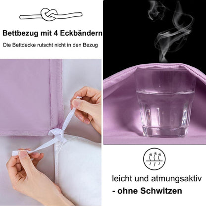 Beqnat Bettwäsche 200x200 Lavendel Lila - Weiches 2er Set Mikrofaser Bettbezug