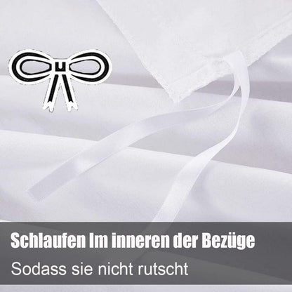 Bettwäsche 200x220 Weiß Mikrofaser bügelfrei Knitterfrei Bettbezug 2er