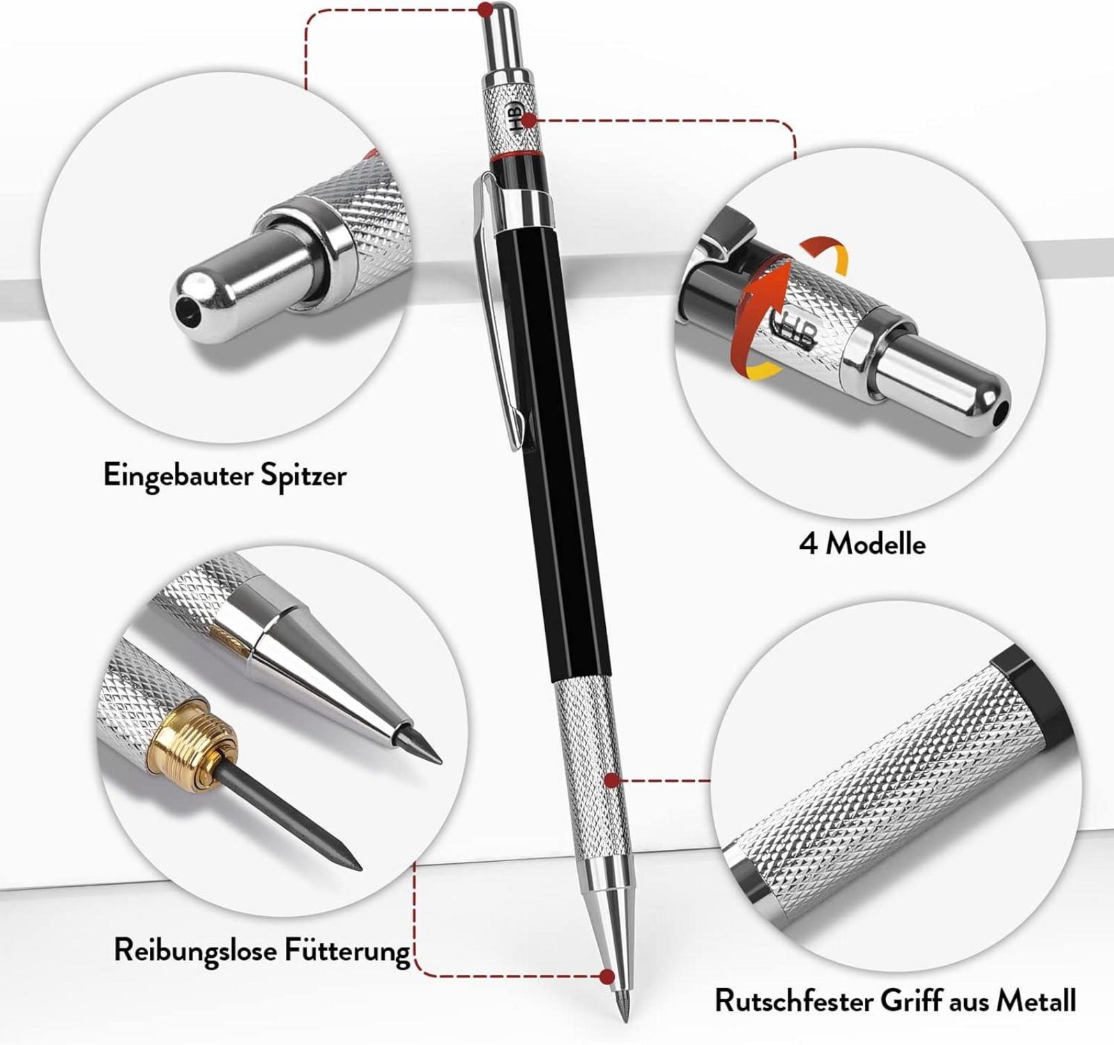 Graphit 2mm Druckbleistift Set mit 120 Minen und Zubehör - 19