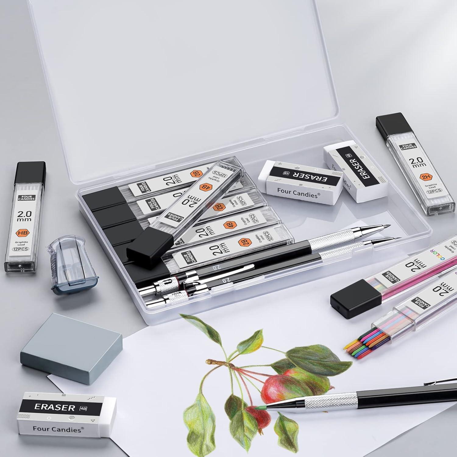Druckbleistift Set 2mm: 3 Stk. mit Etui, 120