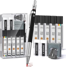 4B 2mm Druckbleistift Set mit Etui, 60 Stück Bleimine & Zubehör