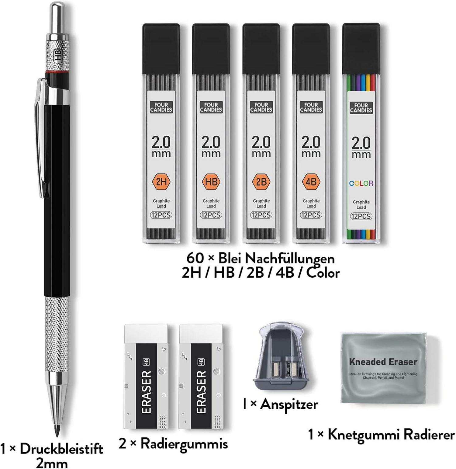 Professionelles 11-teiliges Zeichenbleistift-Set 2mm mit