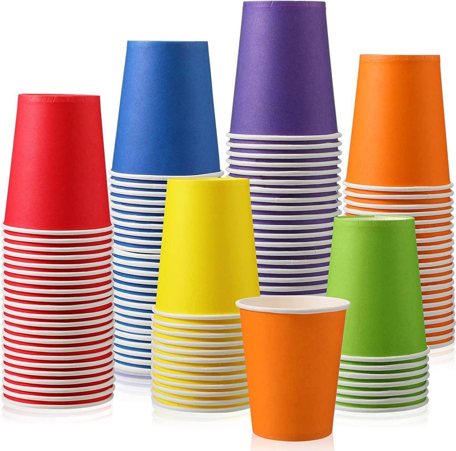 60x Einweg Pappbecher 250ml bunte Partybecher Lot